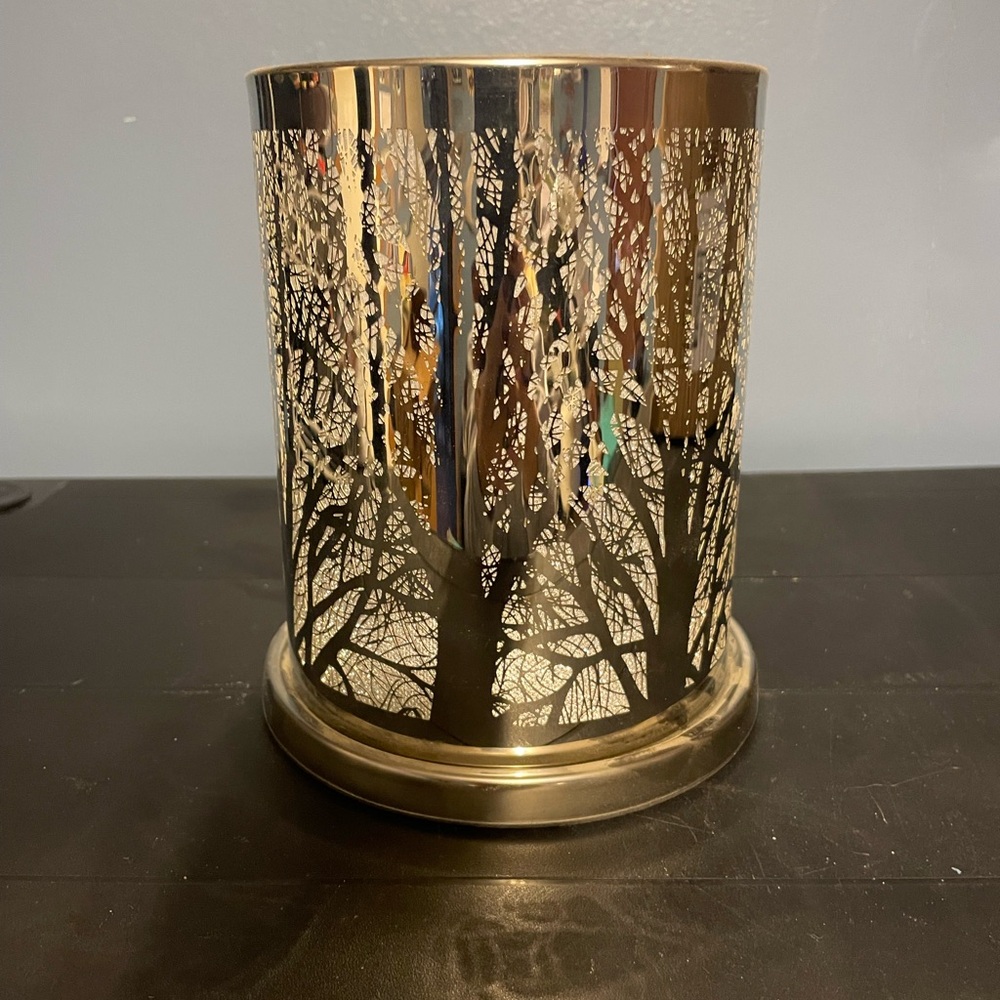 Partylite winter tree themed metal candle holder
